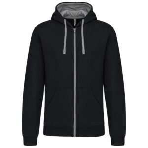 Kariban - MEN'S CONTRAST HOODED FULL ZIP SWEATSHIRT