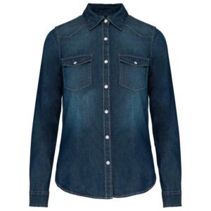 Kariban - LADIES' LONG-SLEEVED DENIM SHIRT