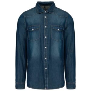 Kariban - MEN'S LONG-SLEEVED DENIM SHIRT