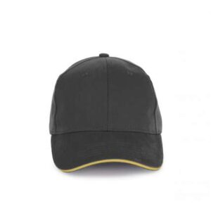 K-UP - CAP IN ORGANIC COTTON WITH CONTRASTING SANDWICH PEAK - 6PANELS